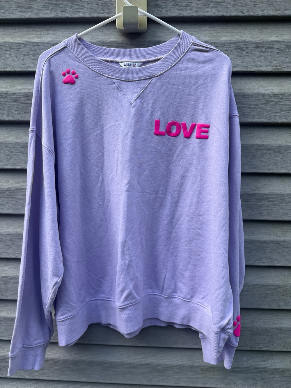Wildfox | Purple Dogs Love Me Graphic Sweater size Extra Large